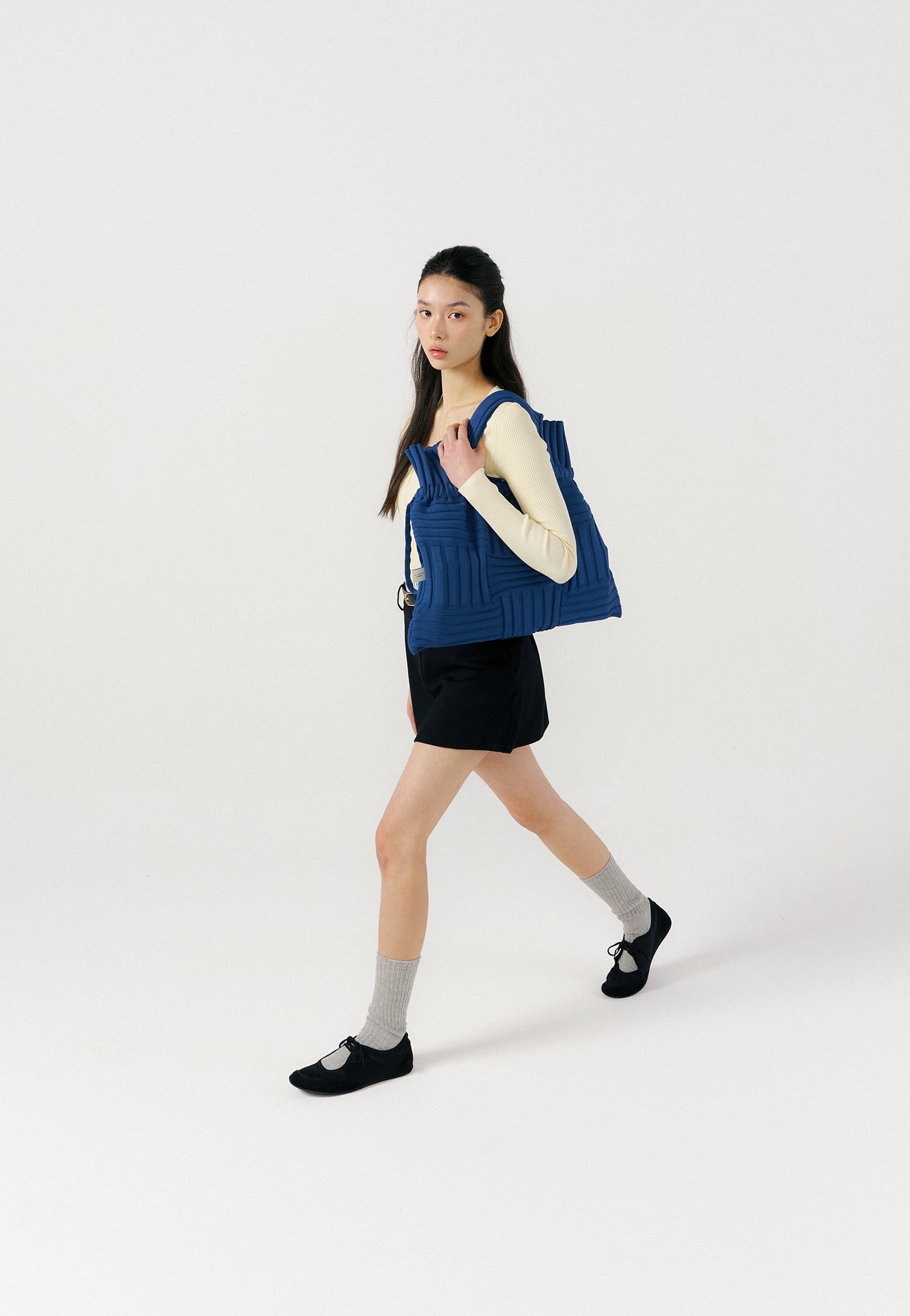 Big Bow Bag -Blue by PleatsMama