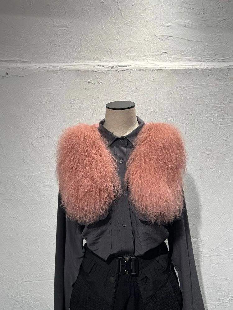 Lamb Fur Neck Piece - Pink by Troa