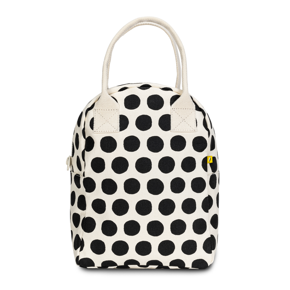 Zipper Lunch Bag - Dot Black + White by Fluf