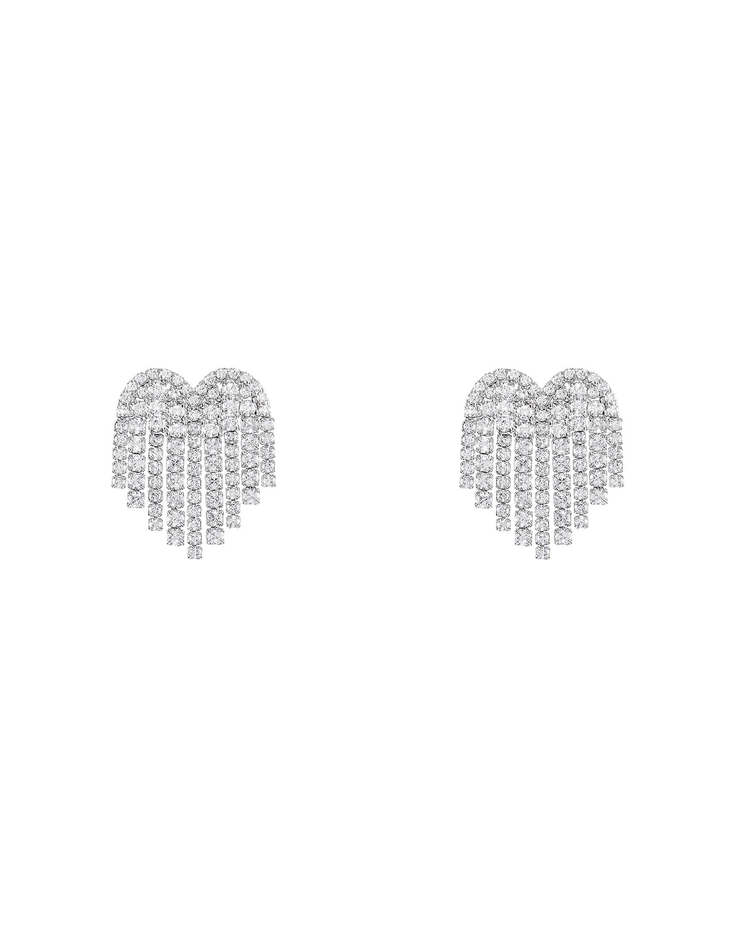 Crystal Drop Heart Earrings by Numbering