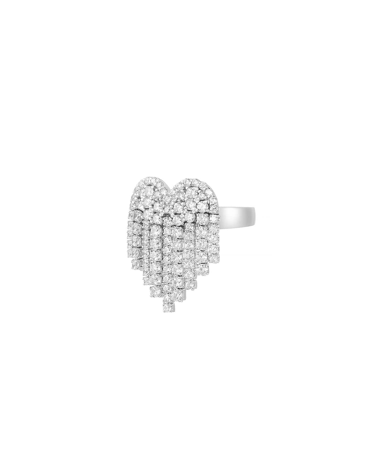 Crystal Drop Heart Ring by Numbering