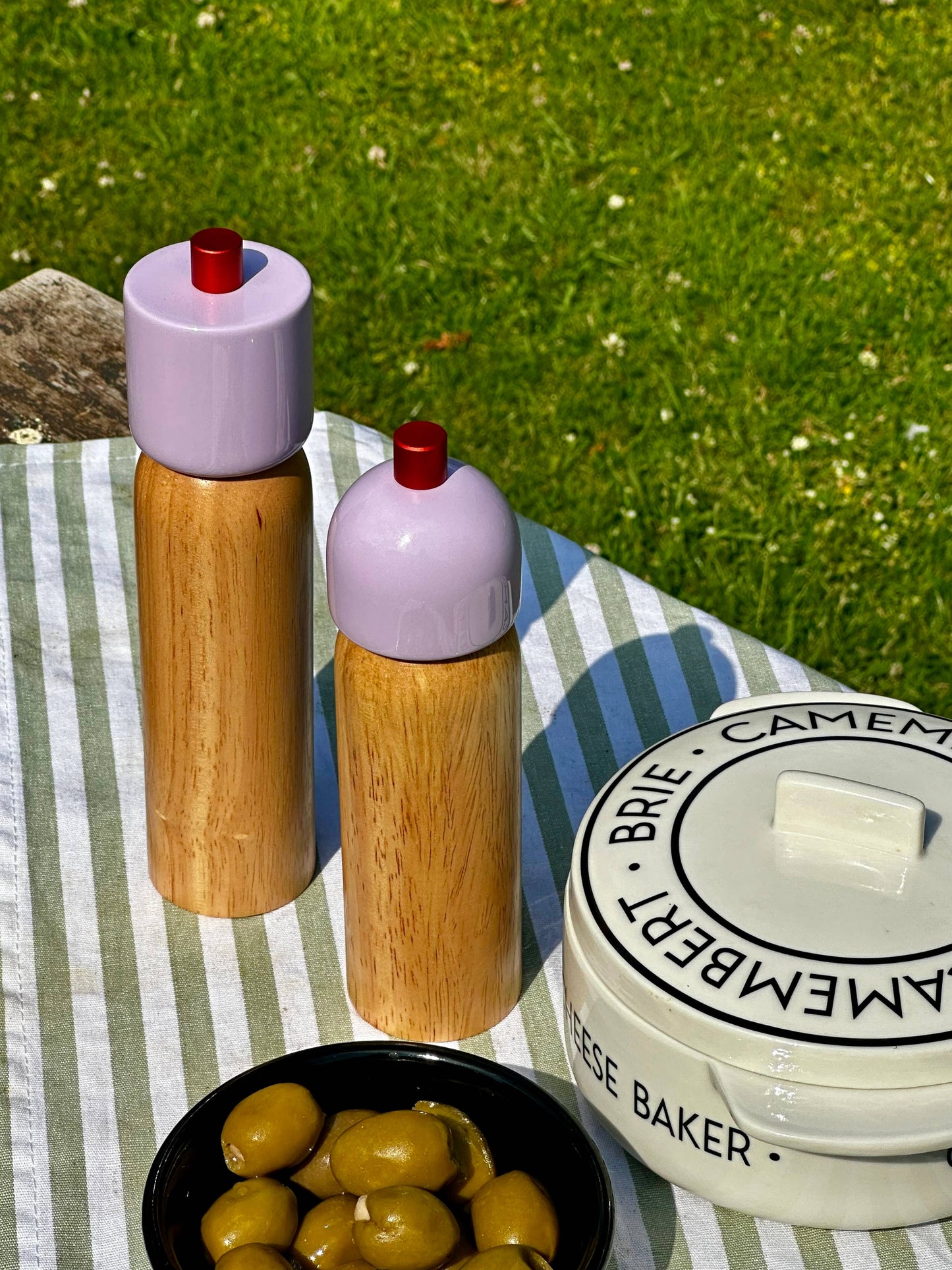 Salt & Pepper Grinder - Lilac & Red: Large by Maegen