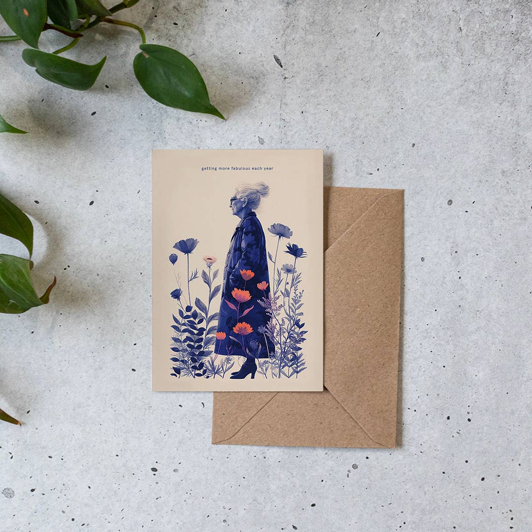 Getting more fabulous each year | Funny Birthday Cards: Kraft paper