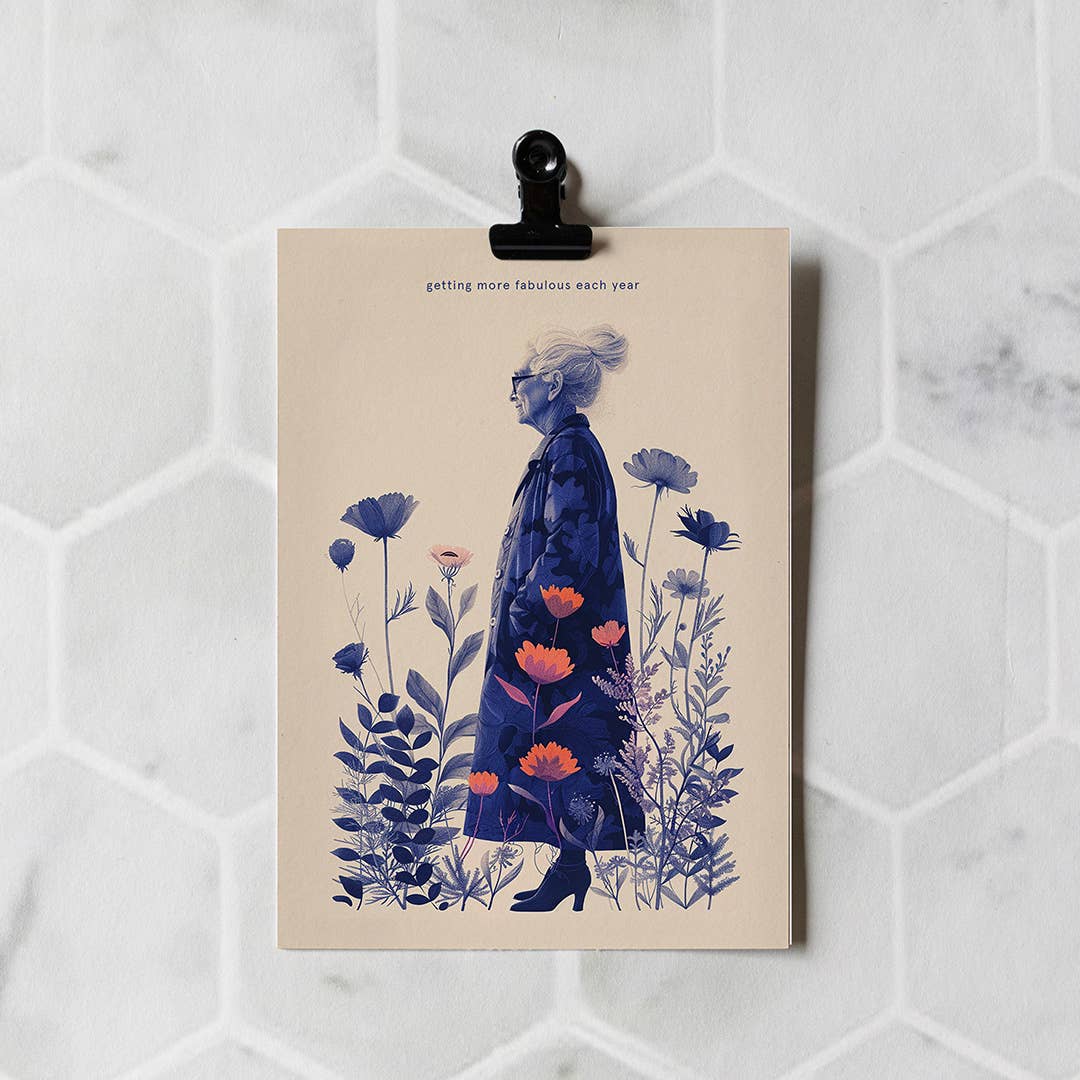 Getting more fabulous each year | Funny Birthday Cards: Kraft paper