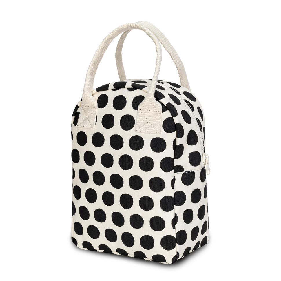 Zipper Lunch Bag - Dot Black + White by Fluf
