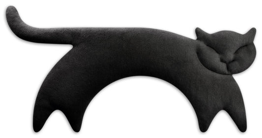Organic Grain Pillow Neck Heating Pad Cat- Black by Leschi