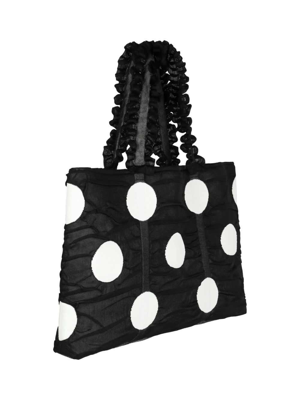 Polka Dot Shopper Bag - Black by PleatsMama