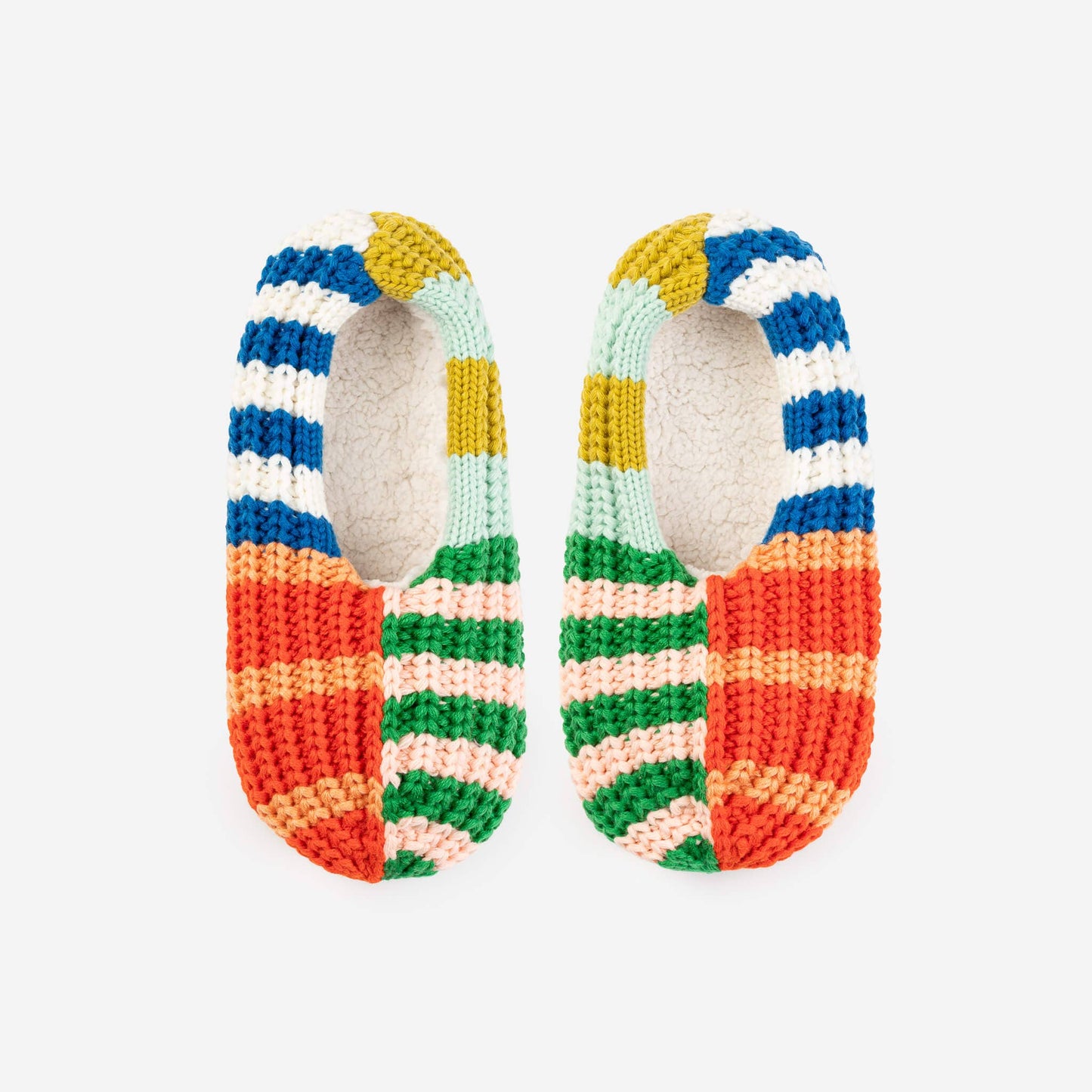 Patchwork Stripe Rib Slippers: Sport / M/L - W 8.5-11<br>M 7-9