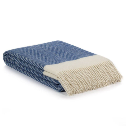 Wool Throw Blanket Florence - Blue by MoST