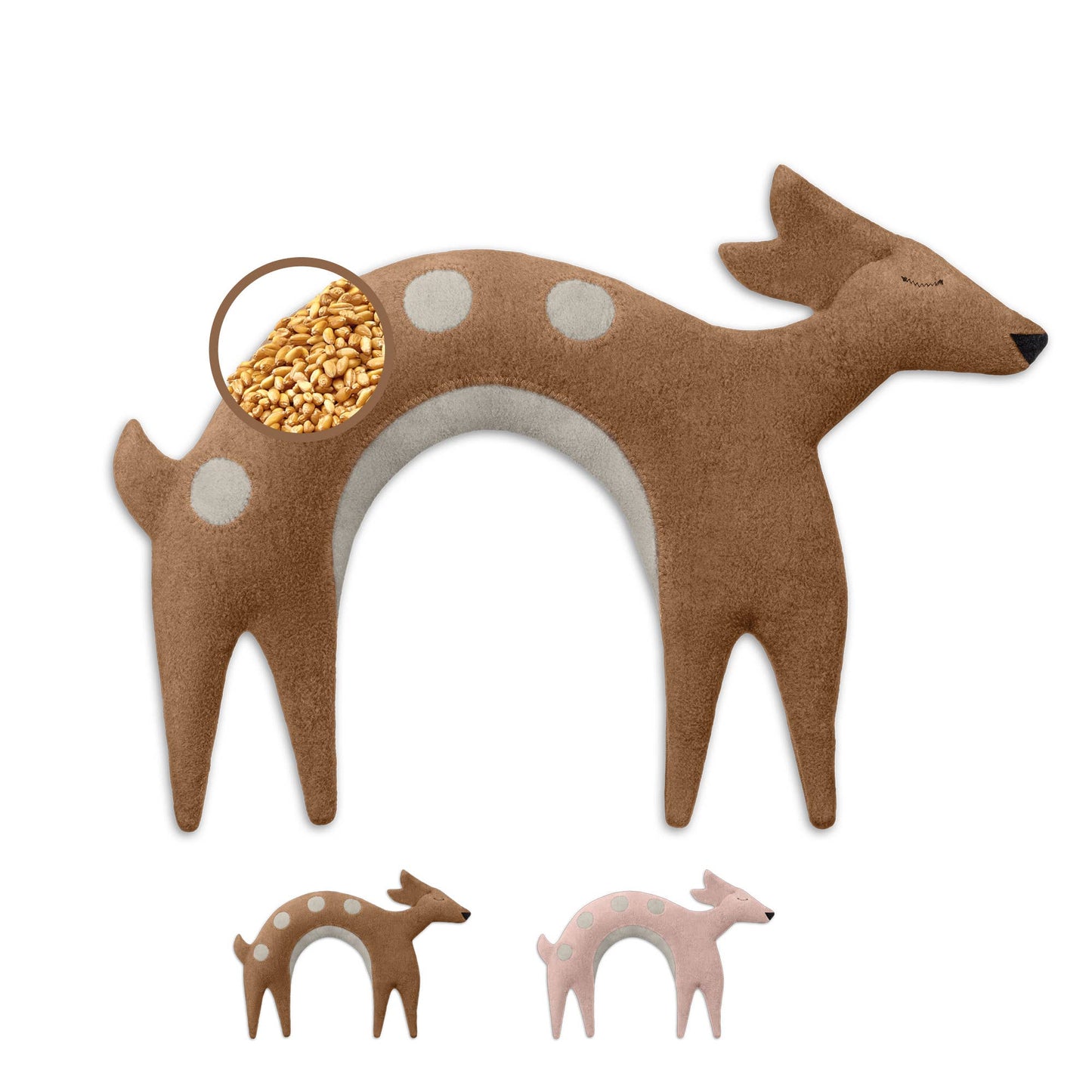 Organic Grain Pillow Heat Cushion Deer - Pink by Leschi