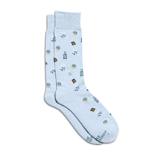 Socks that Give Books (Blue Travel): Small