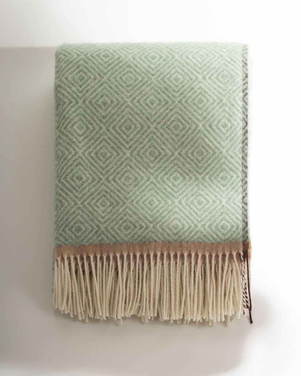 Wool Throw Blanket Venezia - Mint by MoST