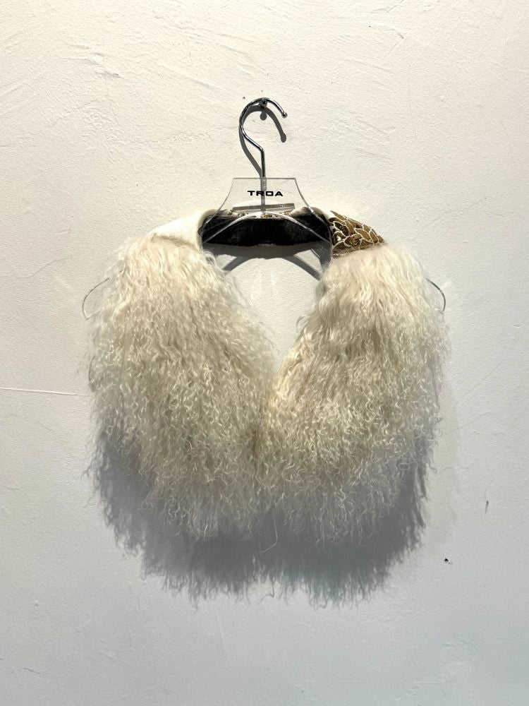 Lamb Fur Neck Piece - White by Troa
