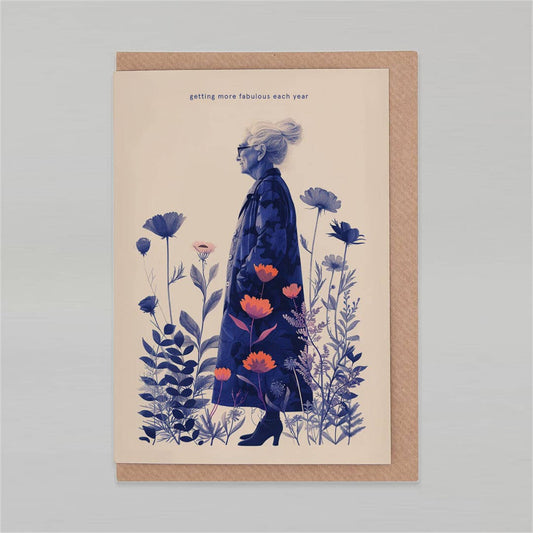 Getting more fabulous each year | Funny Birthday Cards: Kraft paper
