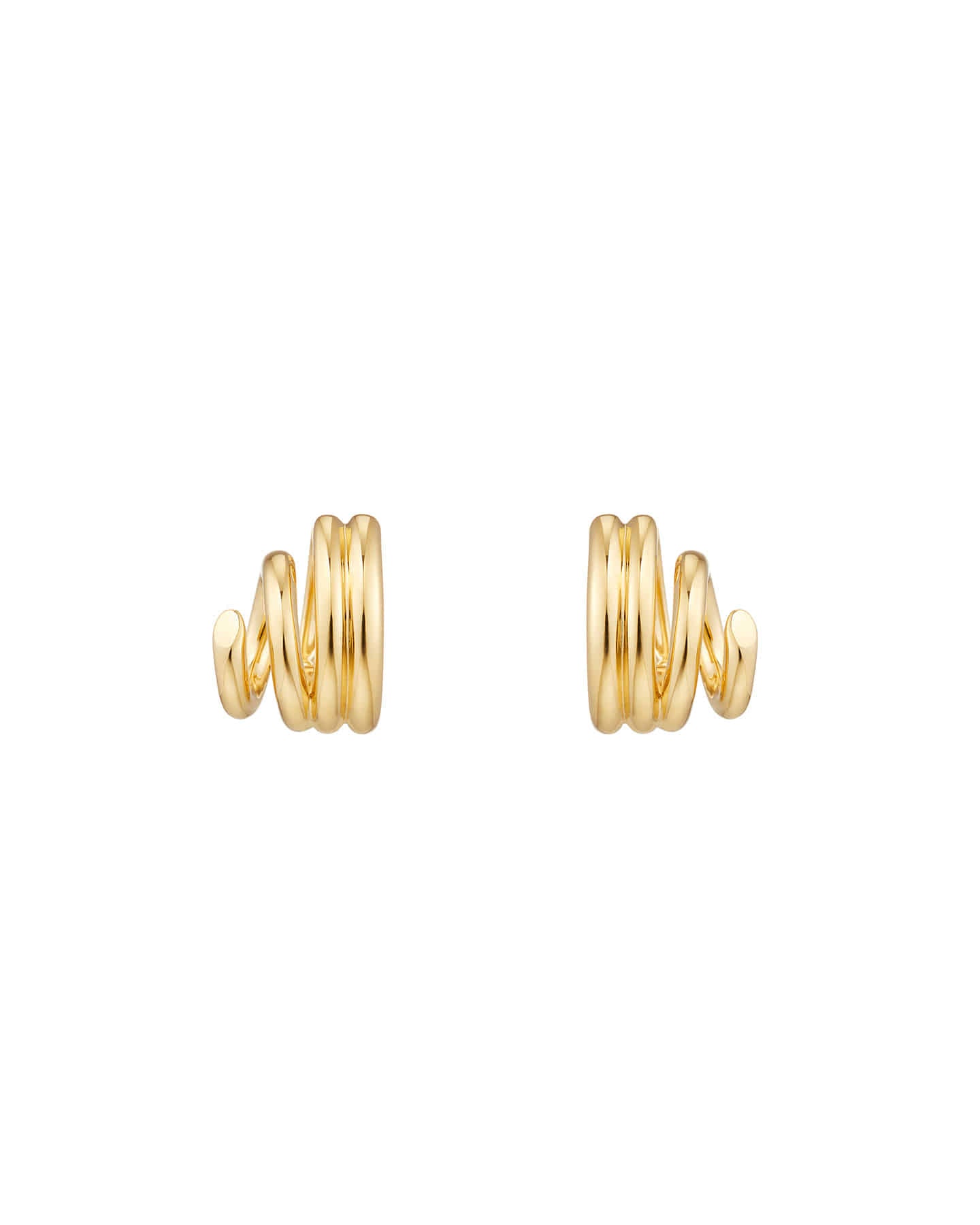 Diagonal Coil Hoop Earrings #8101 - Gold Medium by Numbering