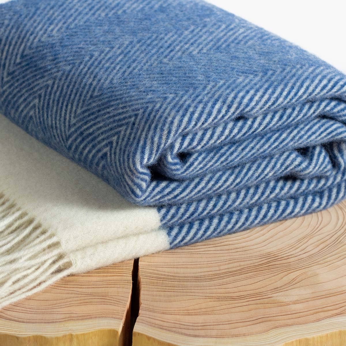 Wool Throw Blanket Florence - Blue by MoST
