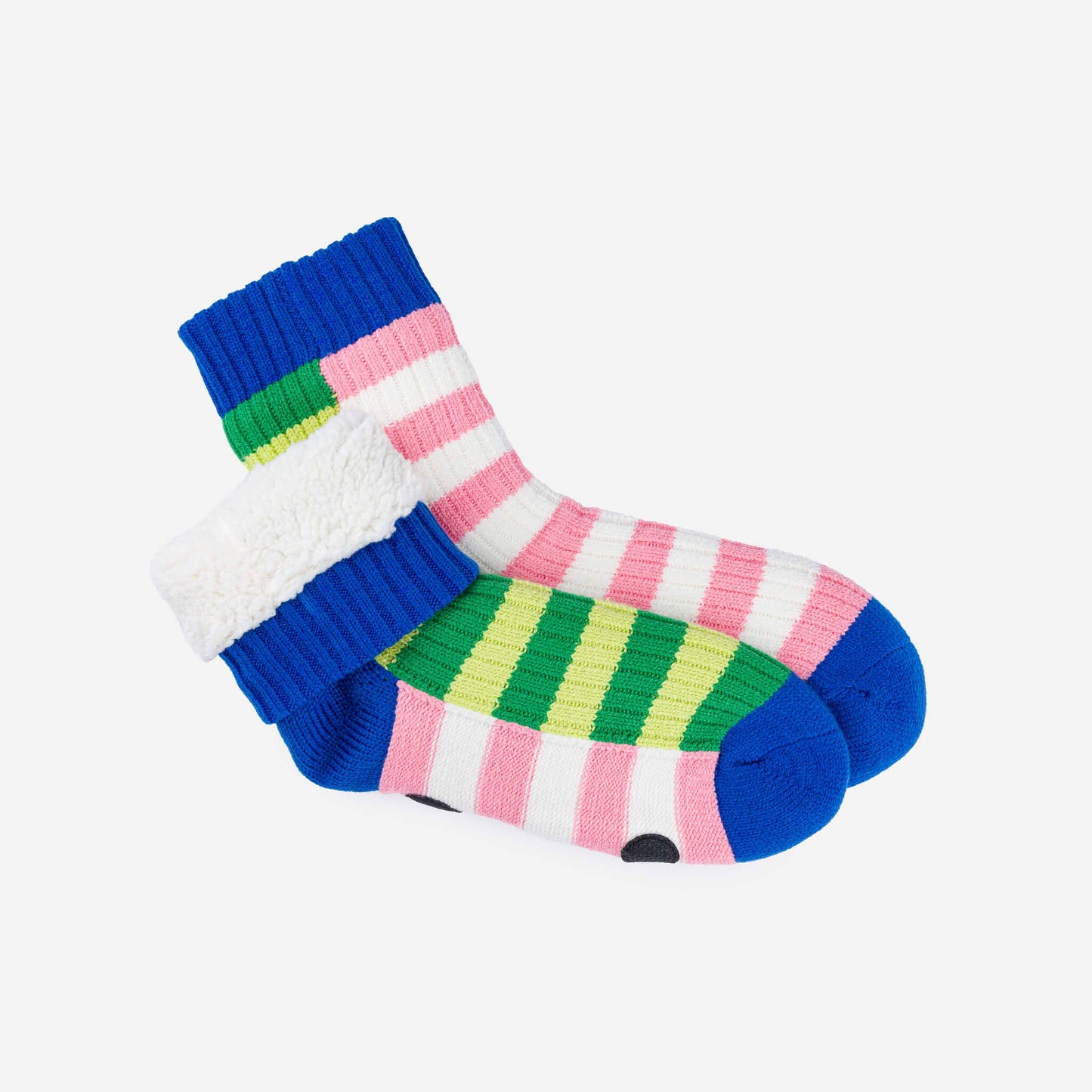 Super Stripe Knit House Socks: Lime Green by Verloop