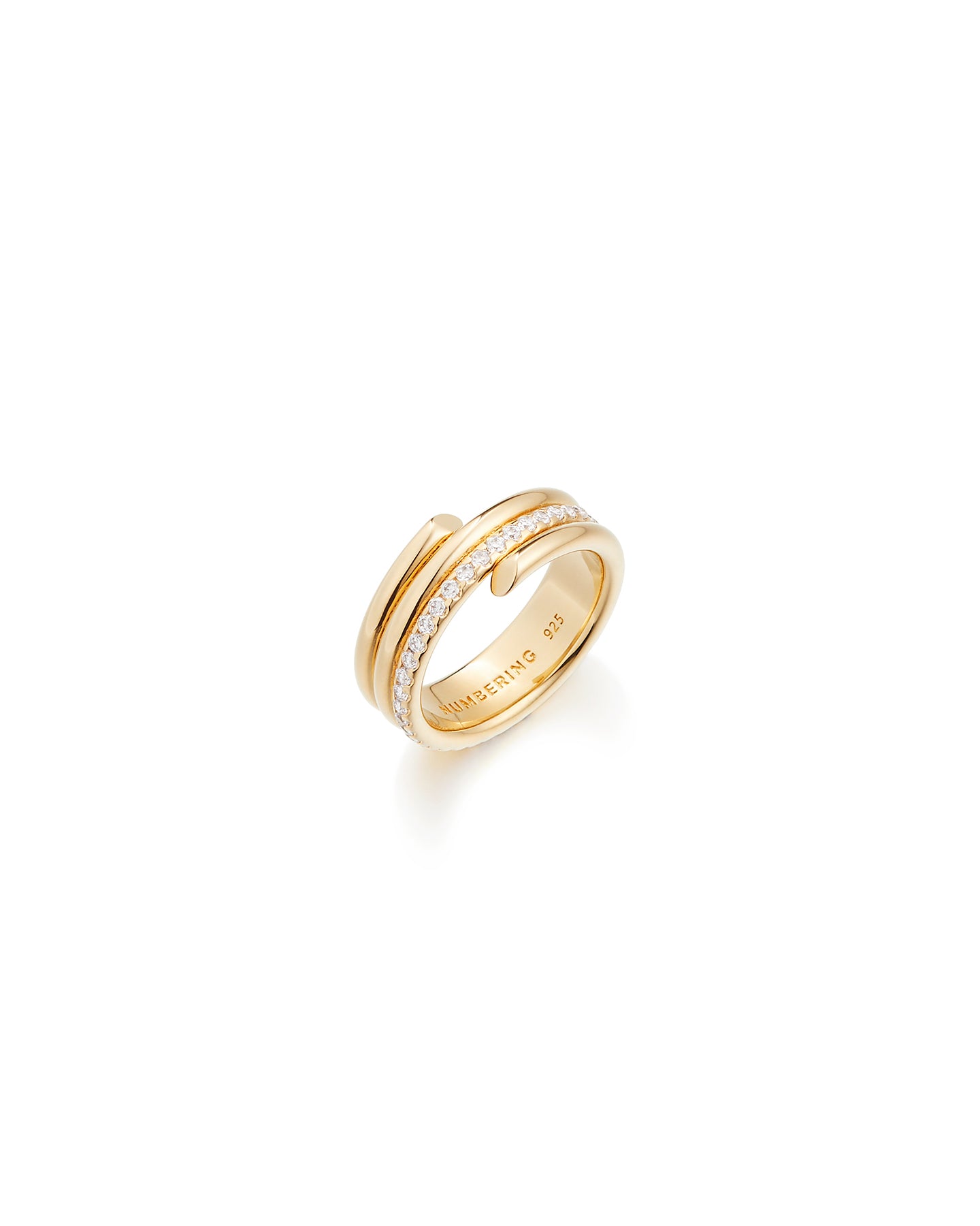 Coil Spiral Pave Ring #8407 - Gold  by Numbering