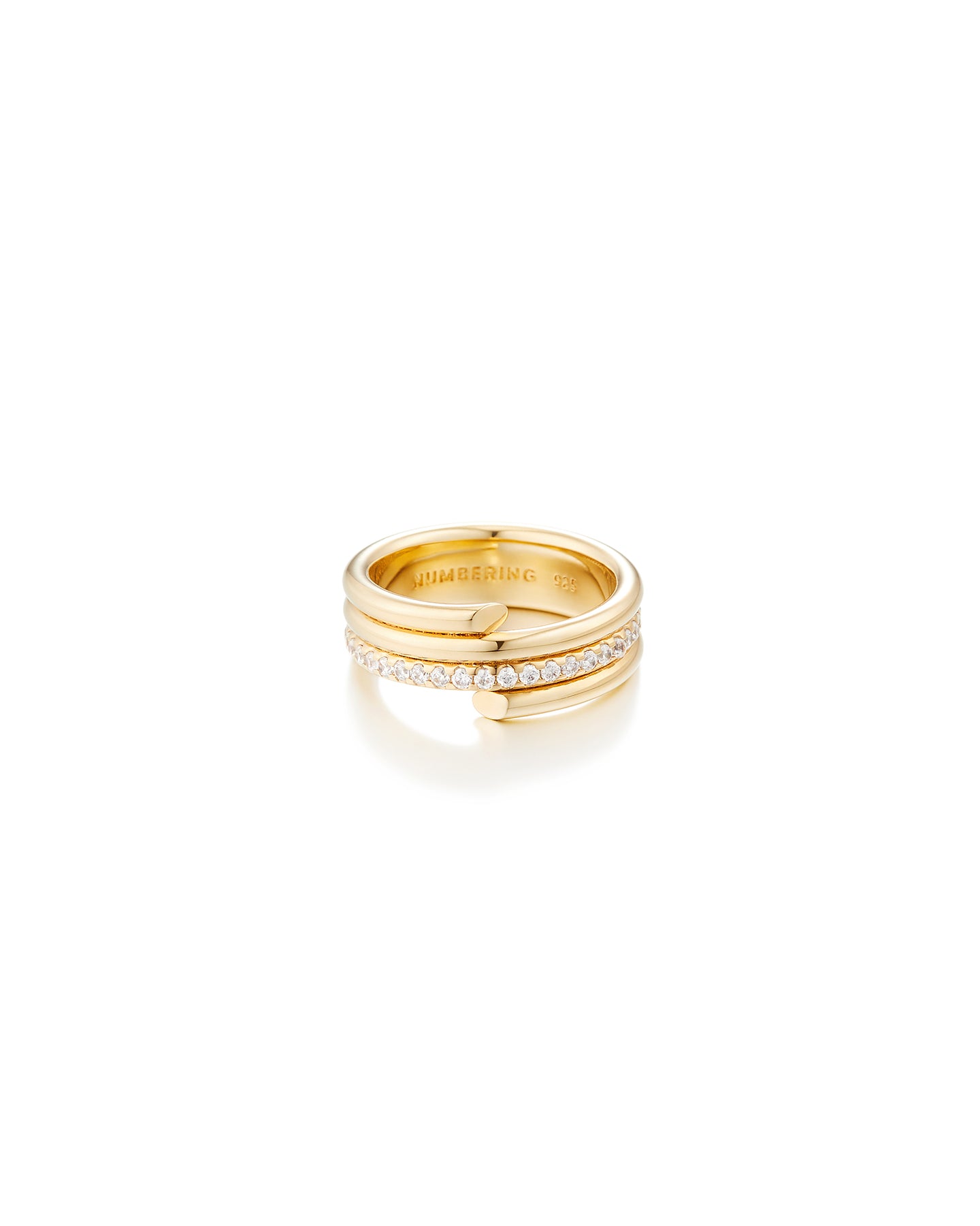 Coil Spiral Pave Ring #8407 - Gold  by Numbering