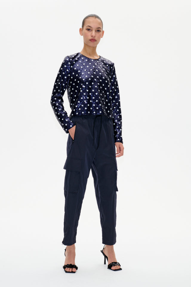 Jiza Top - Blue Dotted Sequins by Baum und Pferdgarten