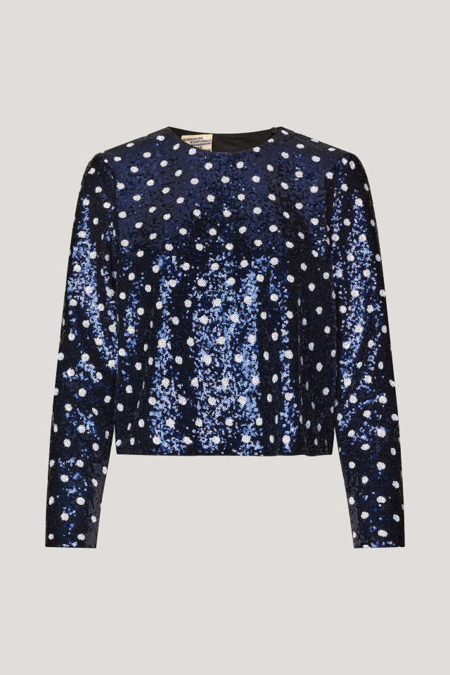 Jiza Top - Blue Dotted Sequins by Baum und Pferdgarten