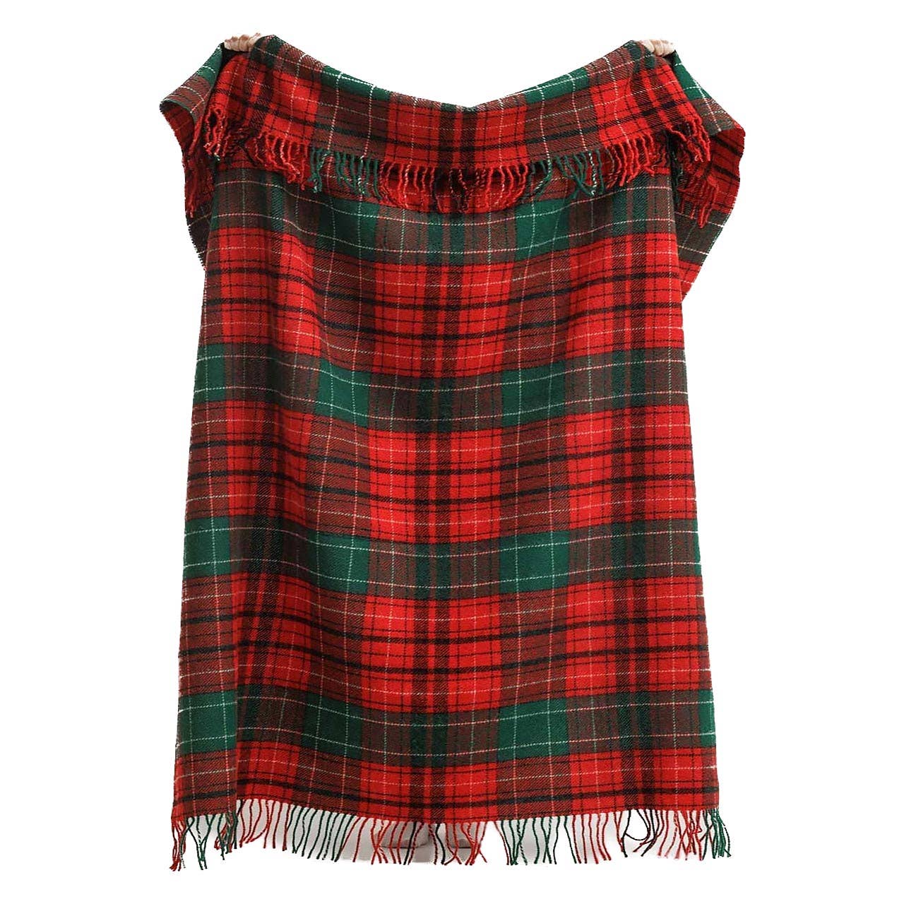 Wool Throw Blanket Tartan Noel - Red, Green by MoST