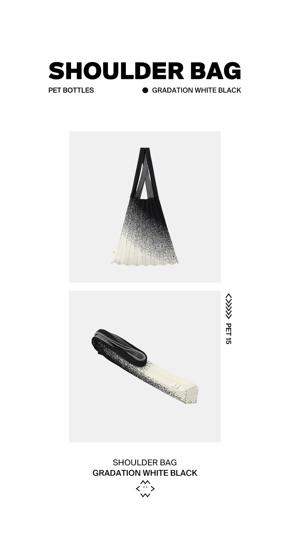 Shoulder Bag - White Black by PleatsMama
