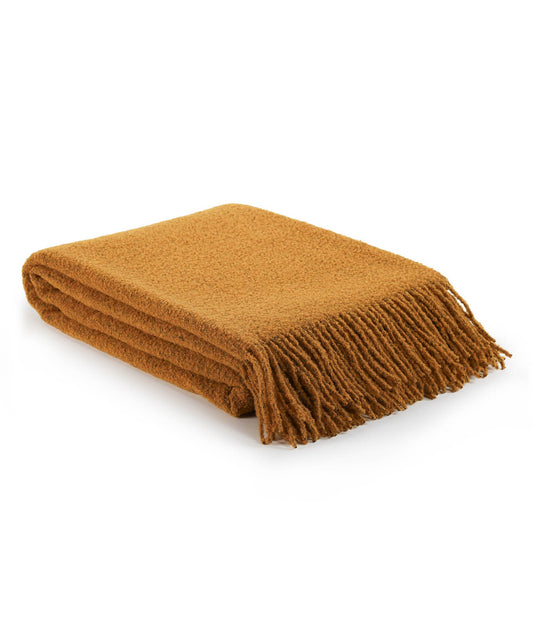 Wool Bouclé Throw Blanket Paris - Mustard Yellow by MoST