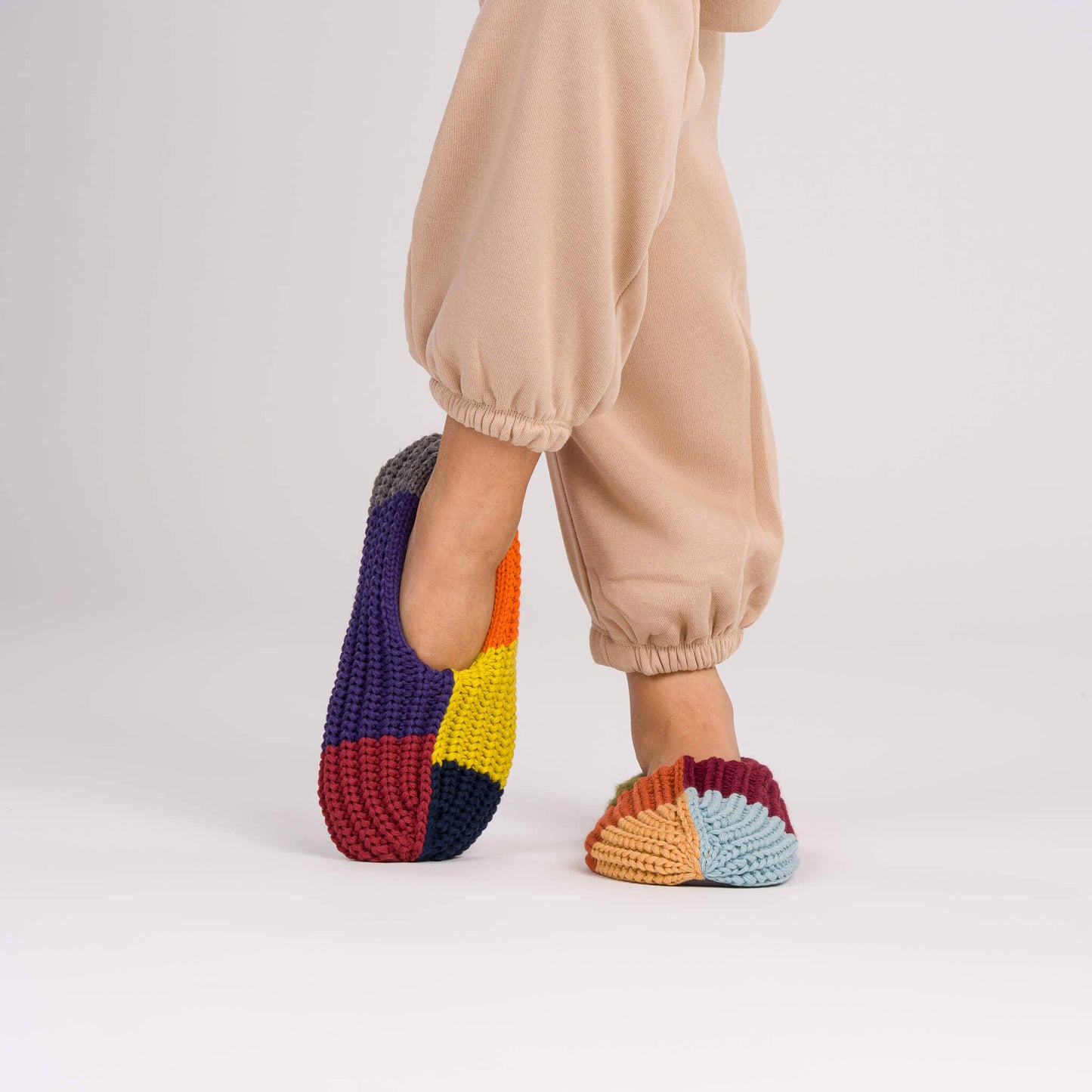 Mismatch Rib Slippers: Desert / M/L - W 8-10