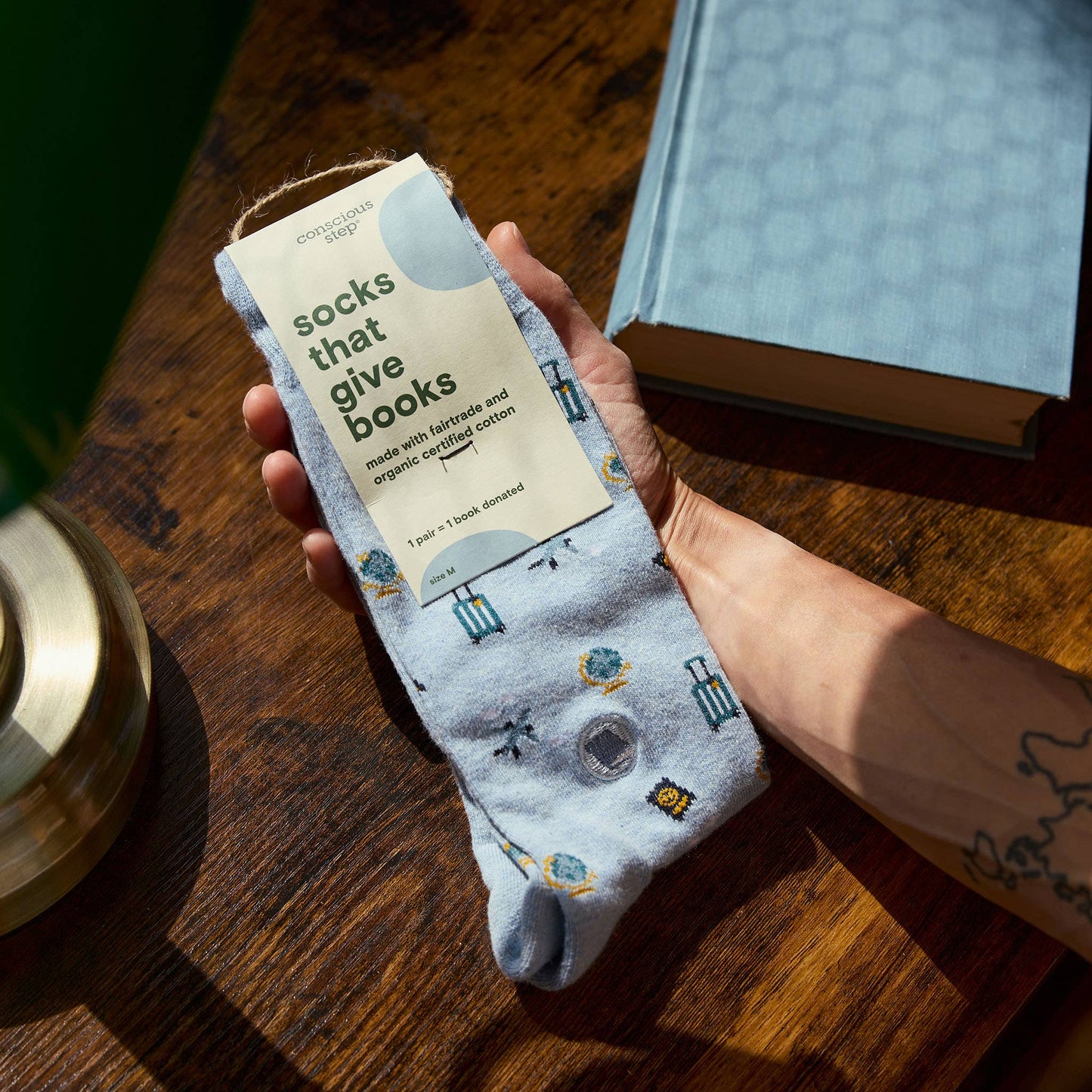 Socks that Give Books (Blue Travel): Small