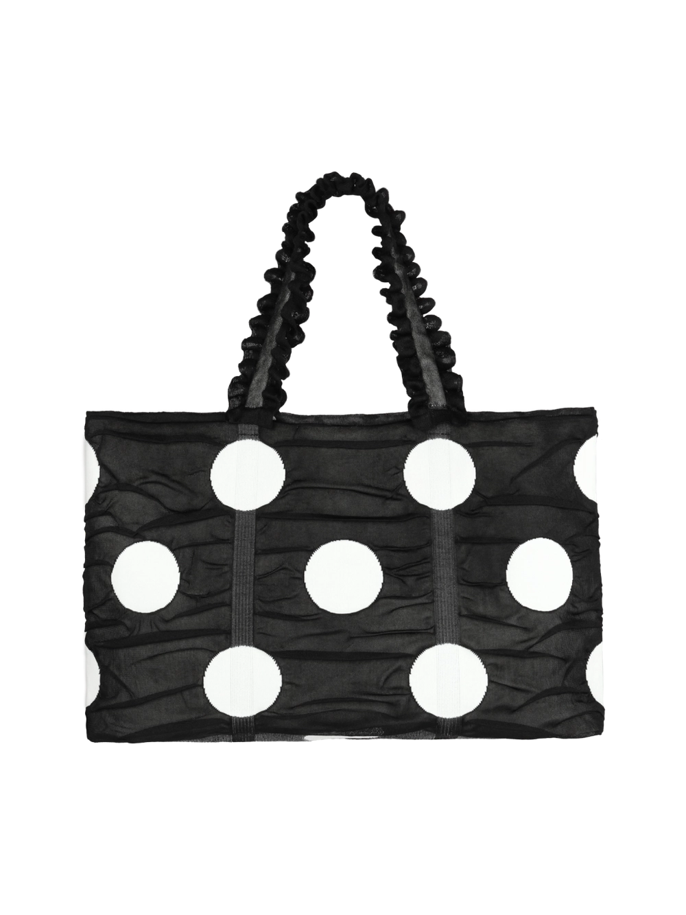 Polka Dot Shopper Bag - Black by PleatsMama