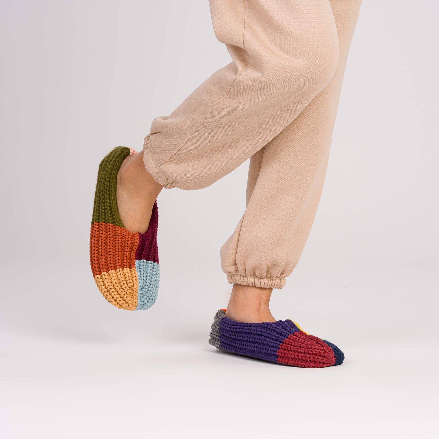 Mismatch Rib Slippers: Desert / M/L - W 8-10