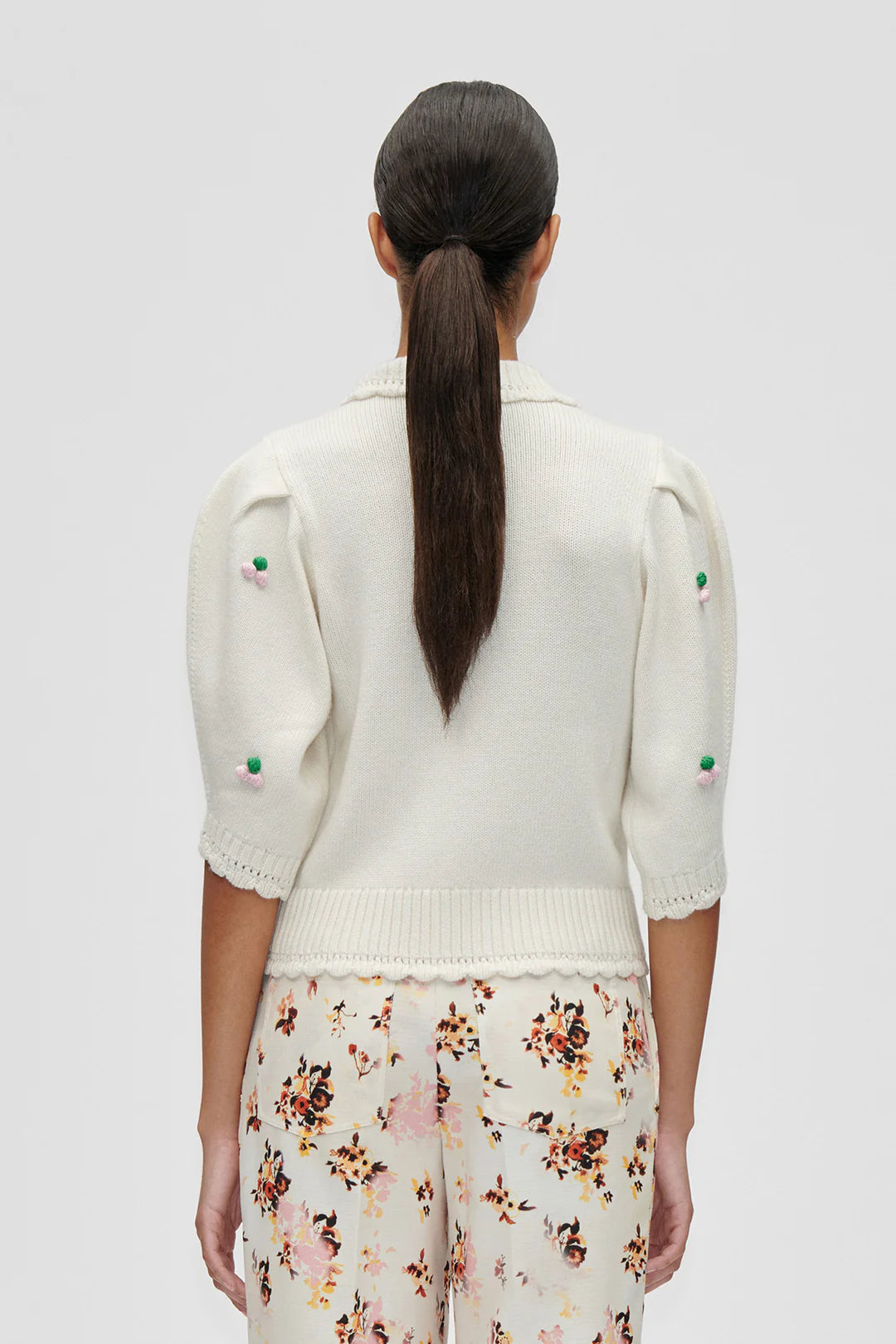 Bubble Knit Polo Cardigan - Vanilla by Stine Goya