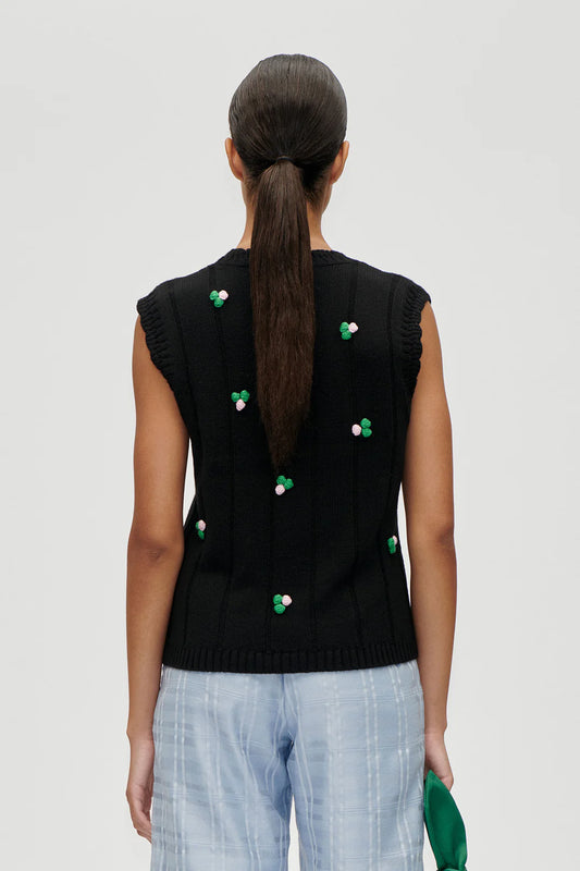 Bubble Knit Polo Cardigan - Vanilla by Stine Goya