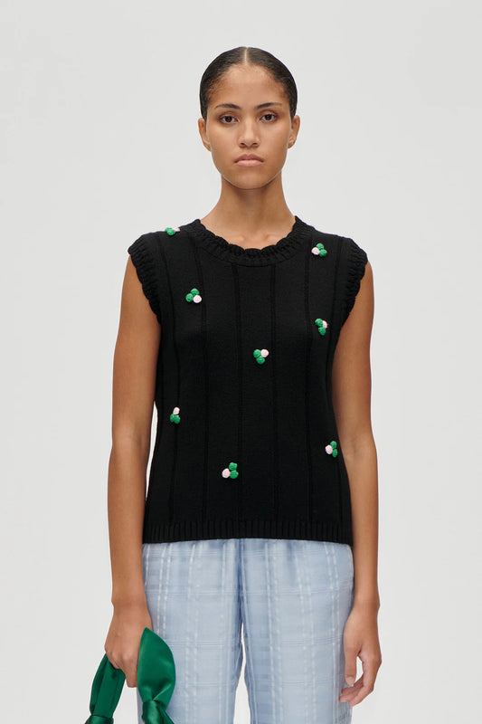 Bubble Knit Polo Cardigan - Vanilla by Stine Goya