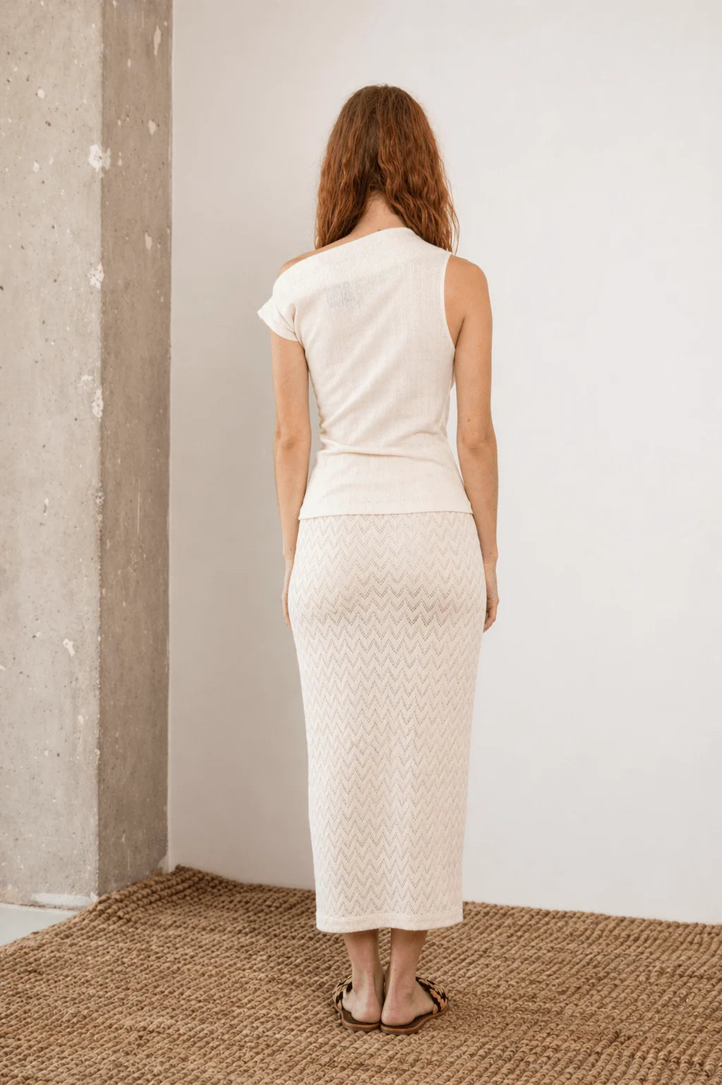 Banana Pineapple Drape Neckline Top - Ecru by Cossac