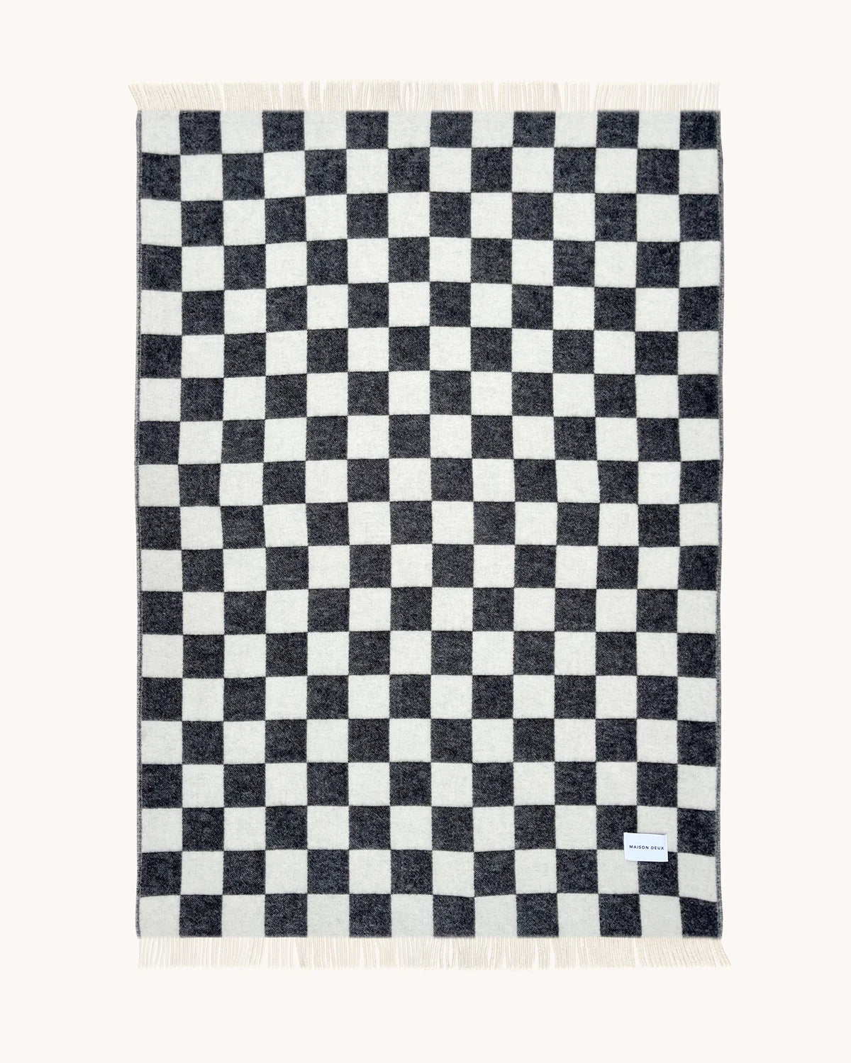 Checkerboard Blanket - Black White by Maison Deux