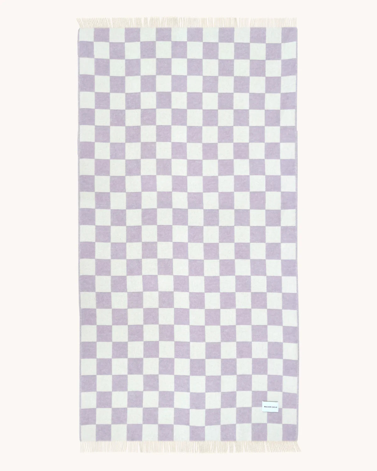 Checkerboard Blanket XL Lilac White by Maison Deux