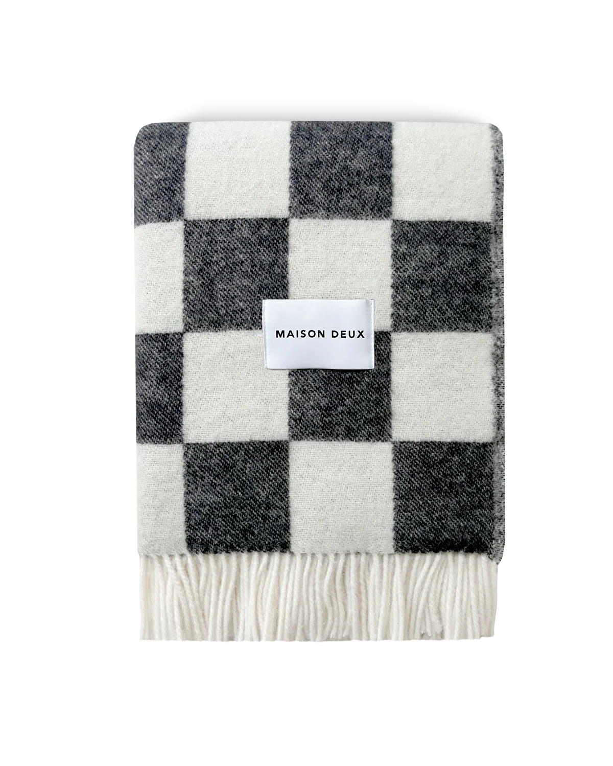 Checkerboard Blanket - Black White by Maison Deux