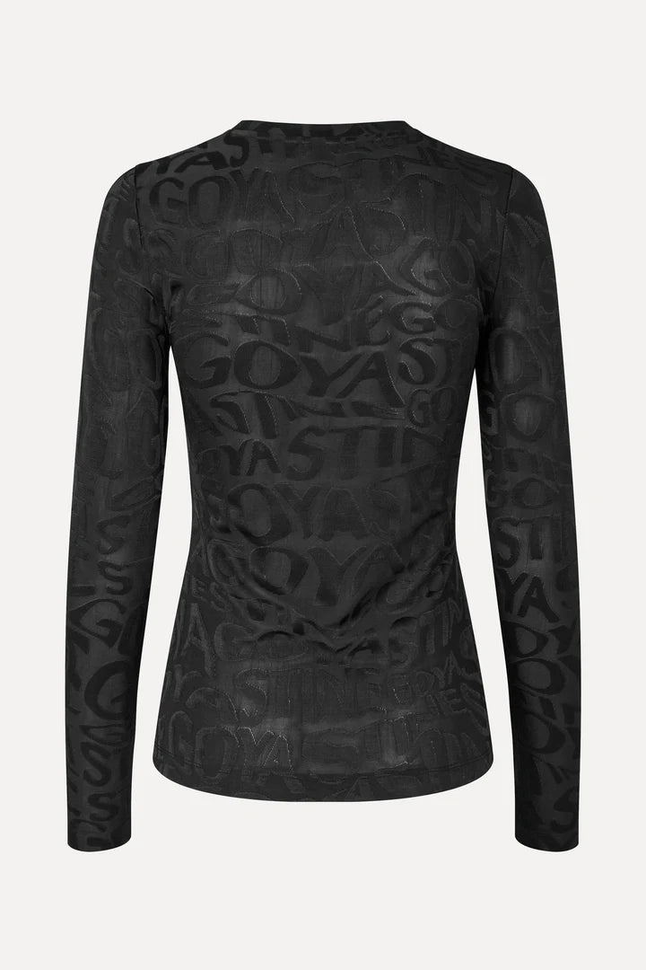 Elastic Long Sleeve Top - Liquified Logo by Stine Goya