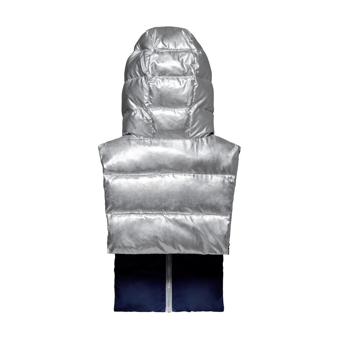 Reversible Pull-on Hood - Silver and Navy Blue by Fudoon