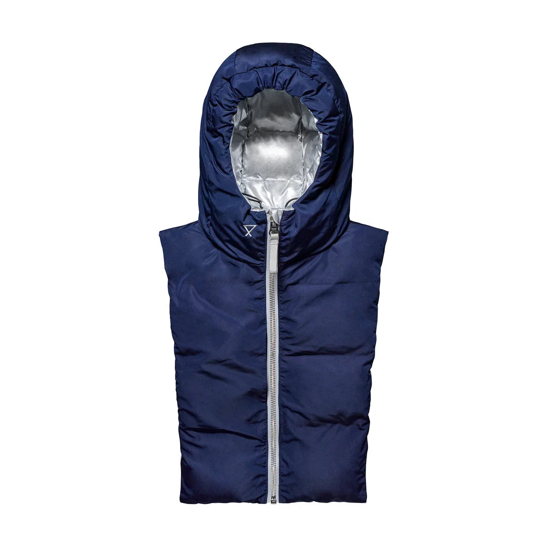 Reversible Pull-on Hood - Silver and Navy Blue by Fudoon