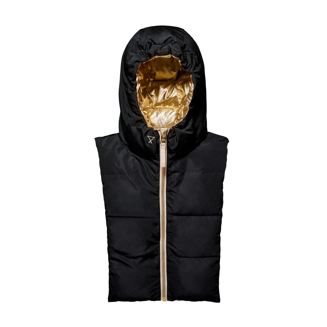 Reversible Pull-on Hood - Gold and Black by Fudoon