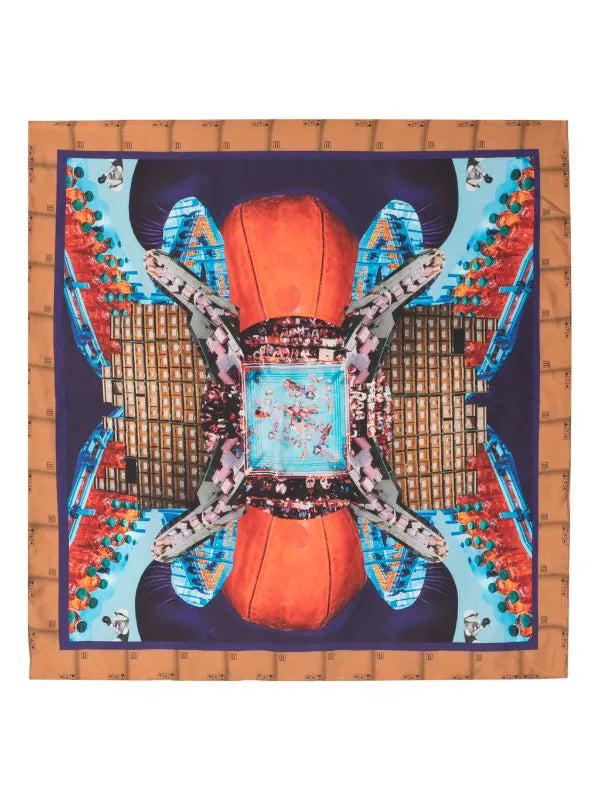 Boxing Silk Scarf - Boxing Ring Collage by Henrik Vibskov