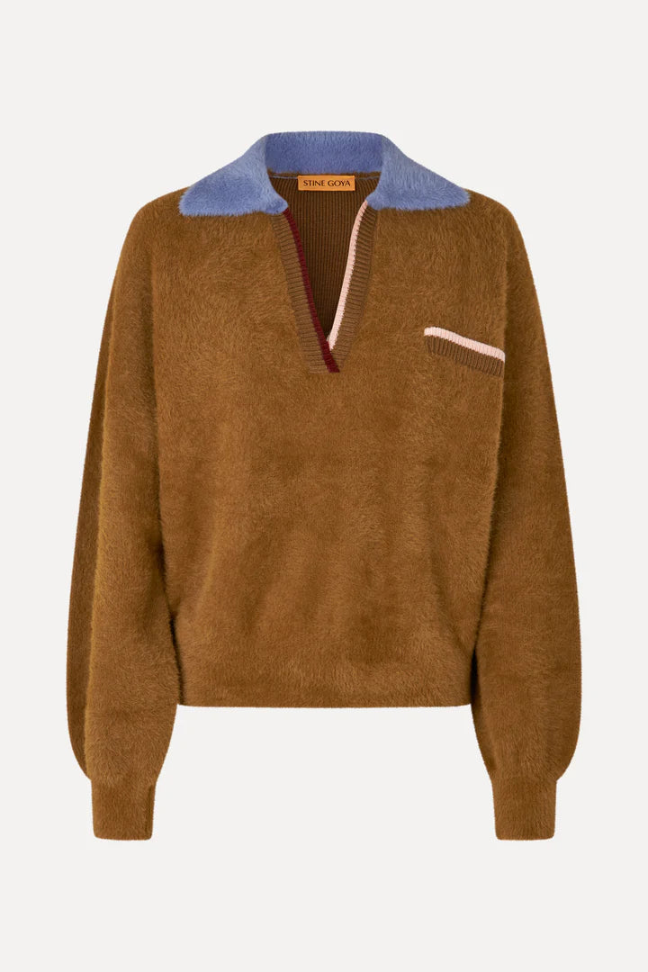 Knit Polo - Partridge Brown by Stine Goya