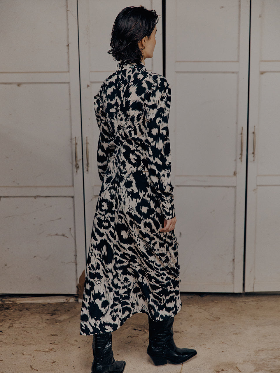 Leopard Print Twisted Dress by LVIR