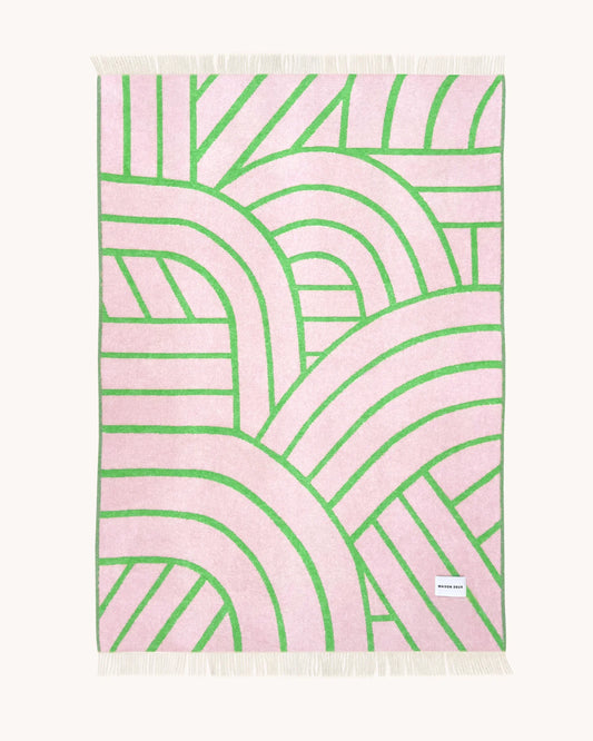 Lines Blanket Pink Apple by Maison Deux