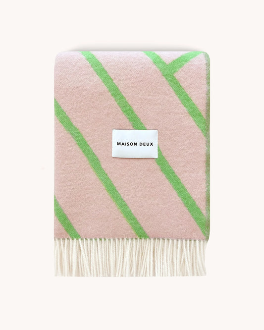 Lines Blanket Pink Apple by Maison Deux