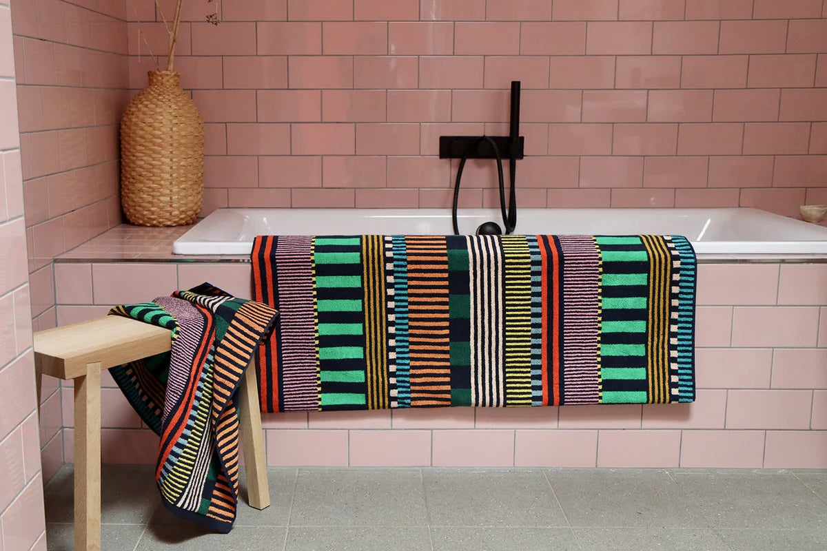 Multi Stripe Bath Towel - by Donna Wilson