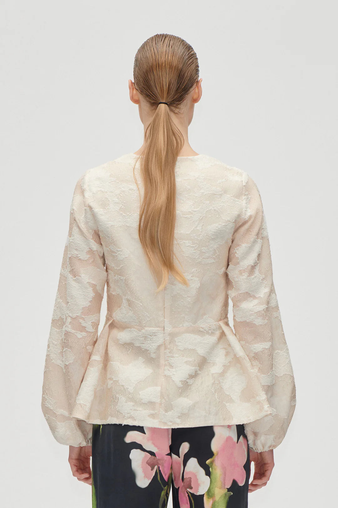 Romantic Ruffling Long Sleeve Top - Multiflowers by Stine Goya